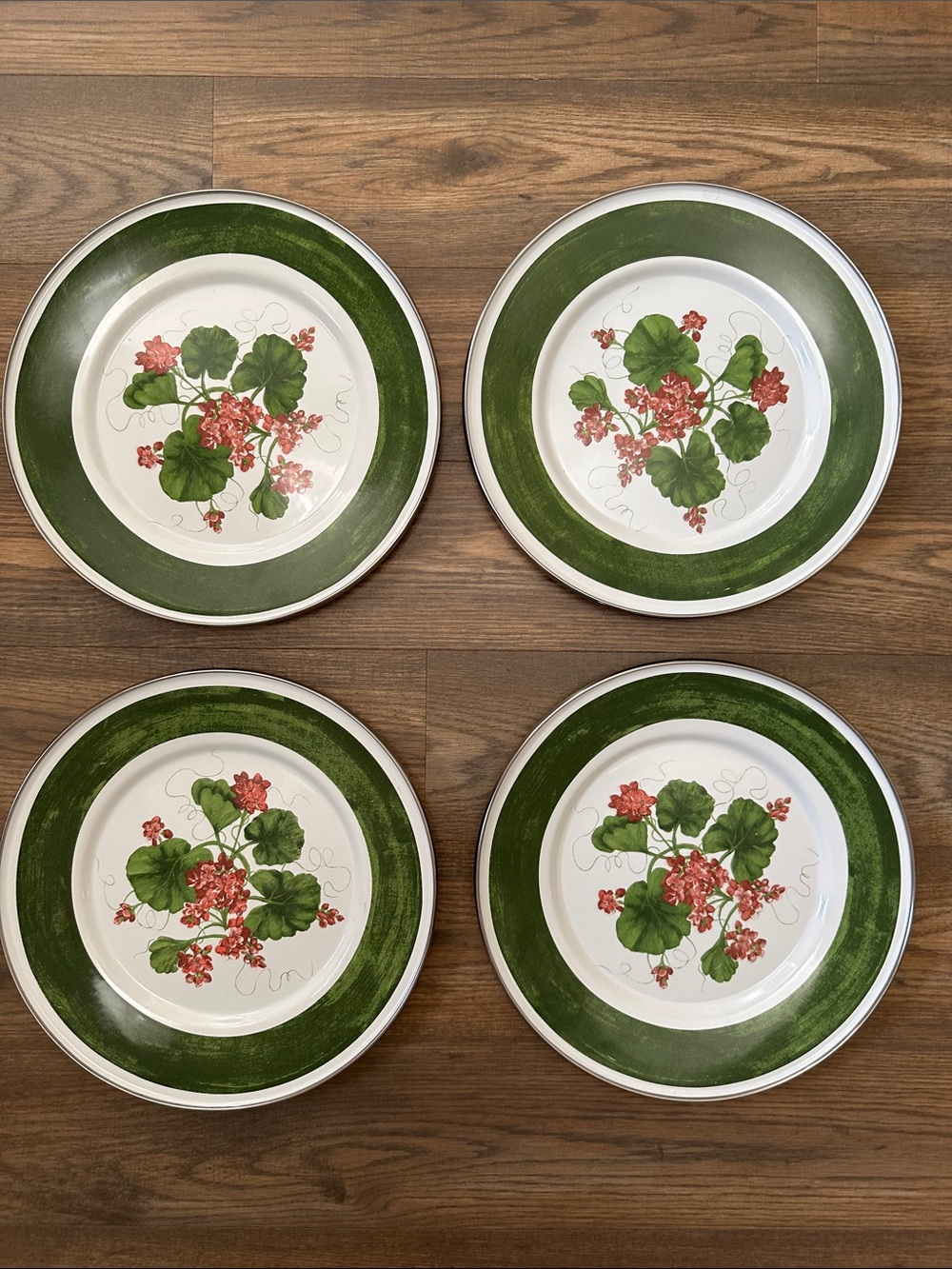 Geranium plate set of 4 - the golden rabbit